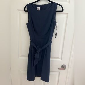 Navy seersucker dress